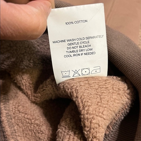 Madhappy Fall Paneled Two-Tone Fleece Crewneck Sweater Chocolate‎ Brown Large - Picture 5 of 6